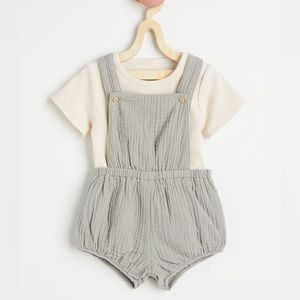 H&M organic cotton baby bubble romper and tee
